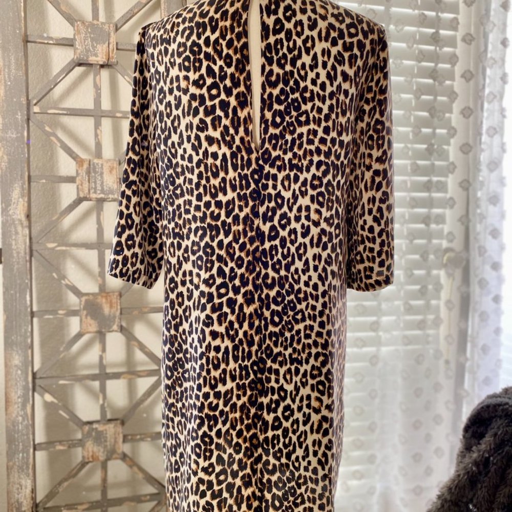 Cheetah 100% Silk Sheath Dress with Pockets -  Equipment Femme